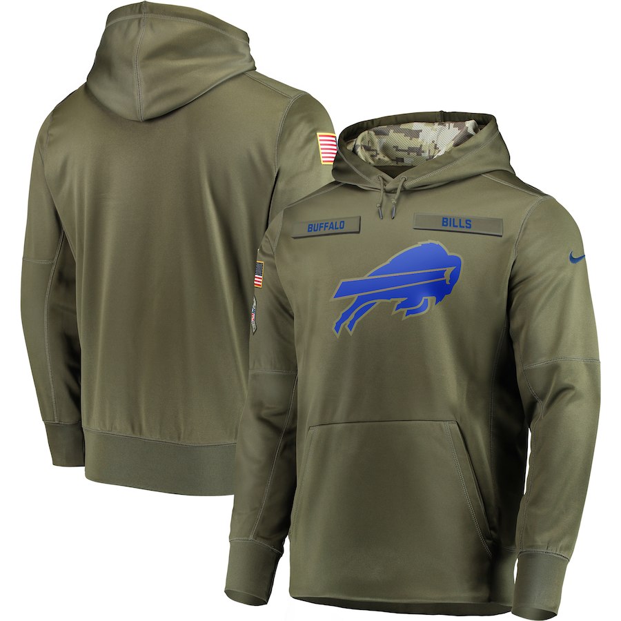 Men Buffalo Bills Nike Olive Salute To Service KO Performance Hoodie Green